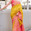 Eloquence Yellow Soft Banarasi Silk Saree With Sumptuous Blouse Piece