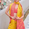Eloquence Yellow Soft Banarasi Silk Saree With Sumptuous Blouse Piece