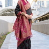 Designer Black Soft Banarasi Silk Saree With Glittering Blouse Piece