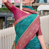 Elision Rama Soft Banarasi Silk Saree With Sonorous Blouse Piece
