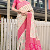 Charismatic Beige Soft Banarasi Silk Saree With Pleasurable Blouse Piece