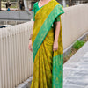 Tantalizing Mustard Soft Banarasi Silk Saree With Enticing Blouse Piece