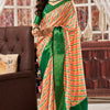 Hypnotic Orange Digital Printed Satin Silk Saree With Inspiring Blouse Piece