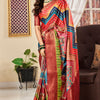 Attractive Multicolor Digital Printed Satin Silk Saree With Amazing Blouse Piece