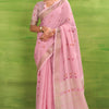 Fugacious Pink Cotton Silk Saree With Cynosure Blouse Piece