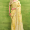 Brood Yellow Cotton Silk Saree With Enamoring Blouse Piece