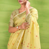Brood Yellow Cotton Silk Saree With Enamoring Blouse Piece