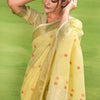 Brood Yellow Cotton Silk Saree With Enamoring Blouse Piece