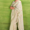 Ethereal Beige Cotton Silk Saree With Efflorescence Blouse Piece