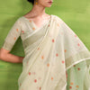 Ethereal Beige Cotton Silk Saree With Efflorescence Blouse Piece