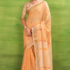 Seraphic Orange Cotton Silk Saree With Alluring Blouse Piece