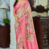 Ravishing Beige Digital Printed Soft Silk Saree With Scrumptious Blouse Piece
