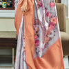 Enthralling Silver Digital Printed Soft Silk Saree With Exceptional Blouse Piece