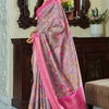 Exquisite Lavender Digital Printed Soft Silk Saree With Beguiling Blouse Piece