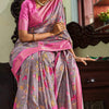 Exquisite Lavender Digital Printed Soft Silk Saree With Beguiling Blouse Piece