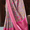 Exquisite Lavender Digital Printed Soft Silk Saree With Beguiling Blouse Piece
