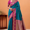 Divine Rama Banarasi Satin Silk Saree With Scintilla Blouse