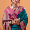 Divine Rama Banarasi Satin Silk Saree With Scintilla Blouse