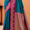 Divine Rama Banarasi Satin Silk Saree With Scintilla Blouse
