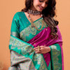 Trendy Magenta Banarasi Satin Silk Saree With Twirling Blouse