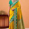 Super classy Yellow Banarasi Satin Silk Saree With Flattering Blouse