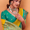 Super classy Yellow Banarasi Satin Silk Saree With Flattering Blouse