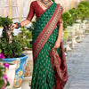 Imaginative Dark Green Soft Banarasi Silk Saree With Fragrant Blouse Piece