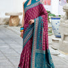 Gratifying Wine Soft Banarasi Silk Saree With Preferable Blouse Piece