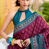 Gratifying Wine Soft Banarasi Silk Saree With Preferable Blouse Piece