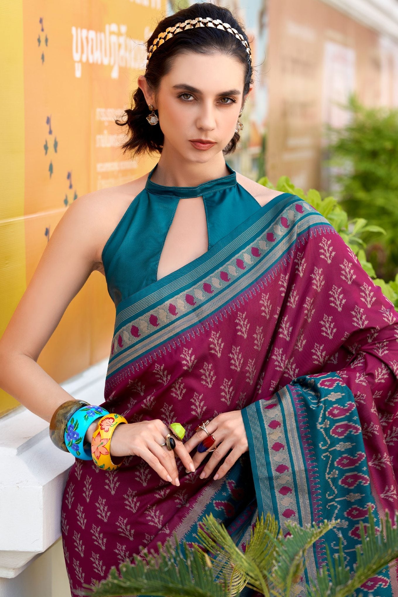 Gratifying Wine Soft Banarasi Silk Saree With Preferable Blouse Piece
