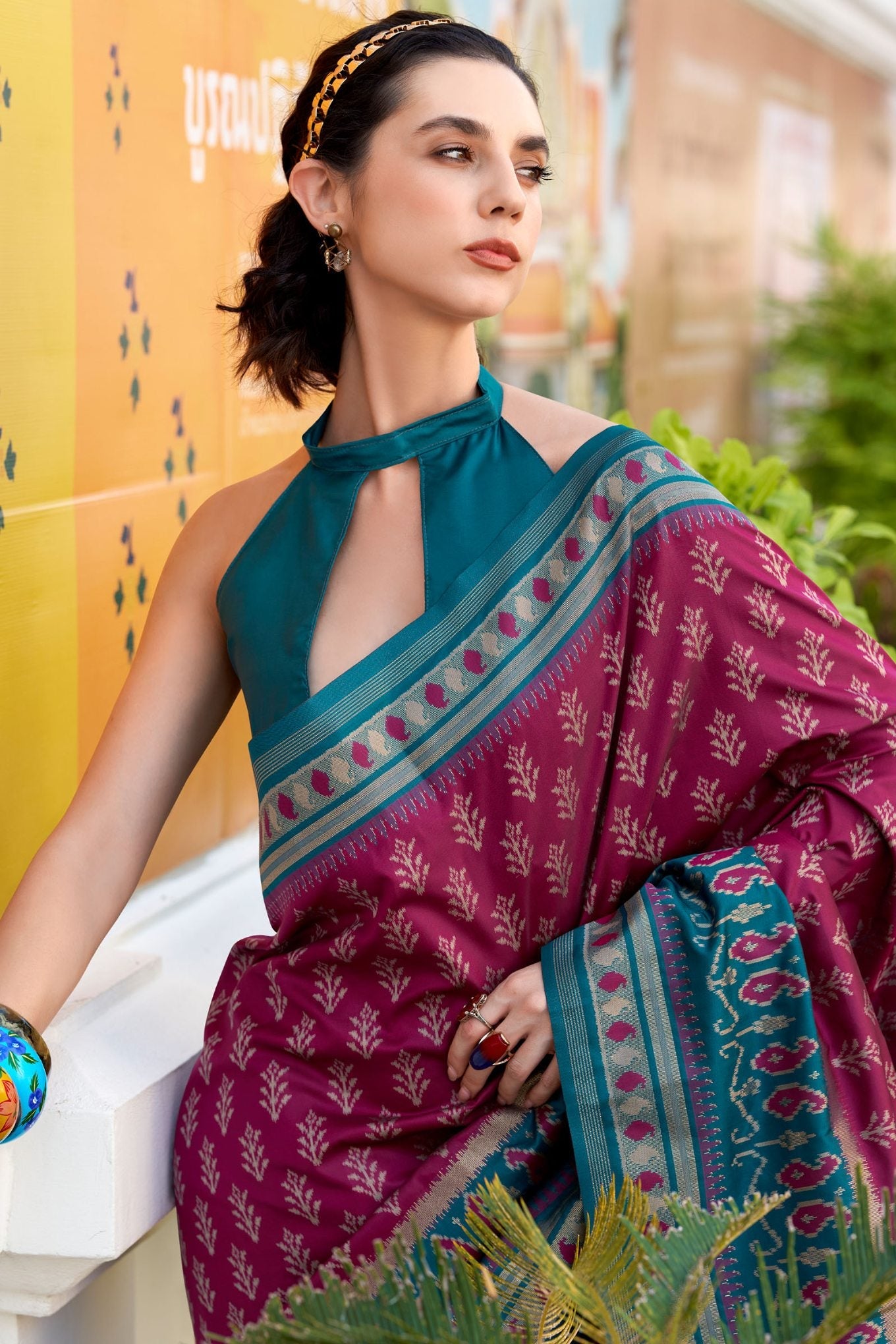 Gratifying Wine Soft Banarasi Silk Saree With Preferable Blouse Piece