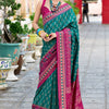 Denouement Rama Soft Banarasi Silk Saree With Staring Blouse Piece