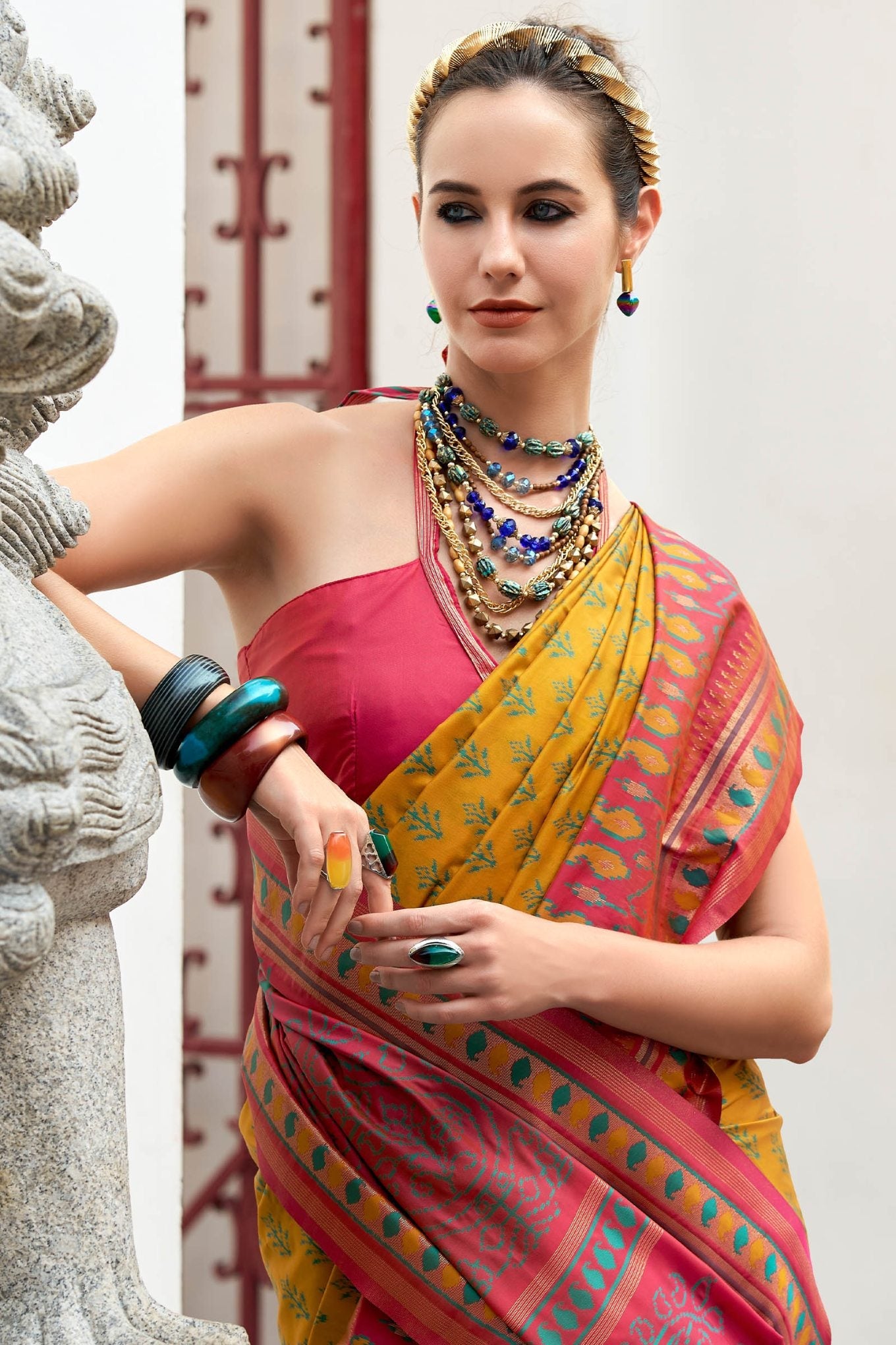 Dulcet Yellow Soft Banarasi Silk Saree With Lovely Blouse Piece