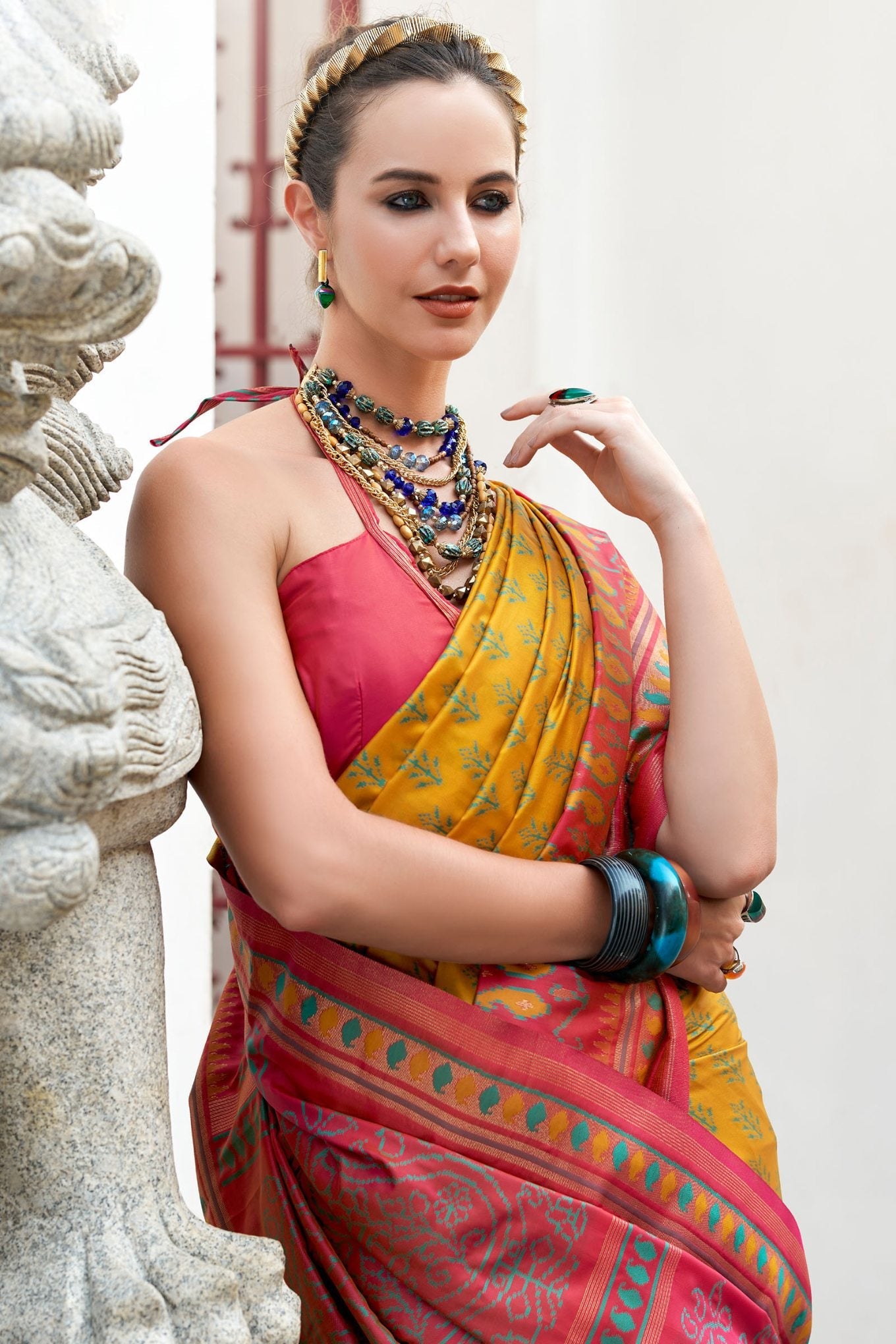 Dulcet Yellow Soft Banarasi Silk Saree With Lovely Blouse Piece