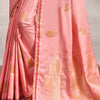 Demure Pink Soft Banarasi Silk Saree With Confounding Blouse Piece