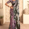 Lagniappe Grey Digital Printed Soft Silk Saree With Scintilla Blouse Piece