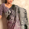 Lagniappe Grey Digital Printed Soft Silk Saree With Scintilla Blouse Piece