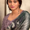 Lagniappe Grey Digital Printed Soft Silk Saree With Scintilla Blouse Piece