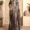 Fragrant Grey Digital Printed Soft Silk Saree With Woebegone Blouse Piece