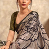 Fragrant Grey Digital Printed Soft Silk Saree With Woebegone Blouse Piece