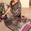 Fragrant Grey Digital Printed Soft Silk Saree With Woebegone Blouse Piece