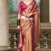Vivacious Light Brown Soft Tissue Silk Saree With Panache Blouse Piece