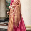 Vivacious Light Brown Soft Tissue Silk Saree With Panache Blouse Piece