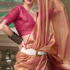 Vivacious Light Brown Soft Tissue Silk Saree With Panache Blouse Piece