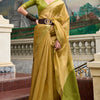 Rhapsody Mehndi Soft Tissue Silk Saree With Grandiose Blouse Piece
