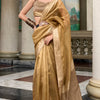 Fragrant Dark Beige Soft Tissue Silk Saree With Charming Blouse Piece