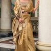 Fragrant Dark Beige Soft Tissue Silk Saree With Charming Blouse Piece