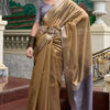 Desuetude Brown Soft Tissue Silk Saree With Comely Blouse Piece