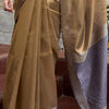 Desuetude Brown Soft Tissue Silk Saree With Comely Blouse Piece