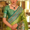 Tremendous Green Paithani Pure Tissue Silk Saree With Pulsating Blouse Piece